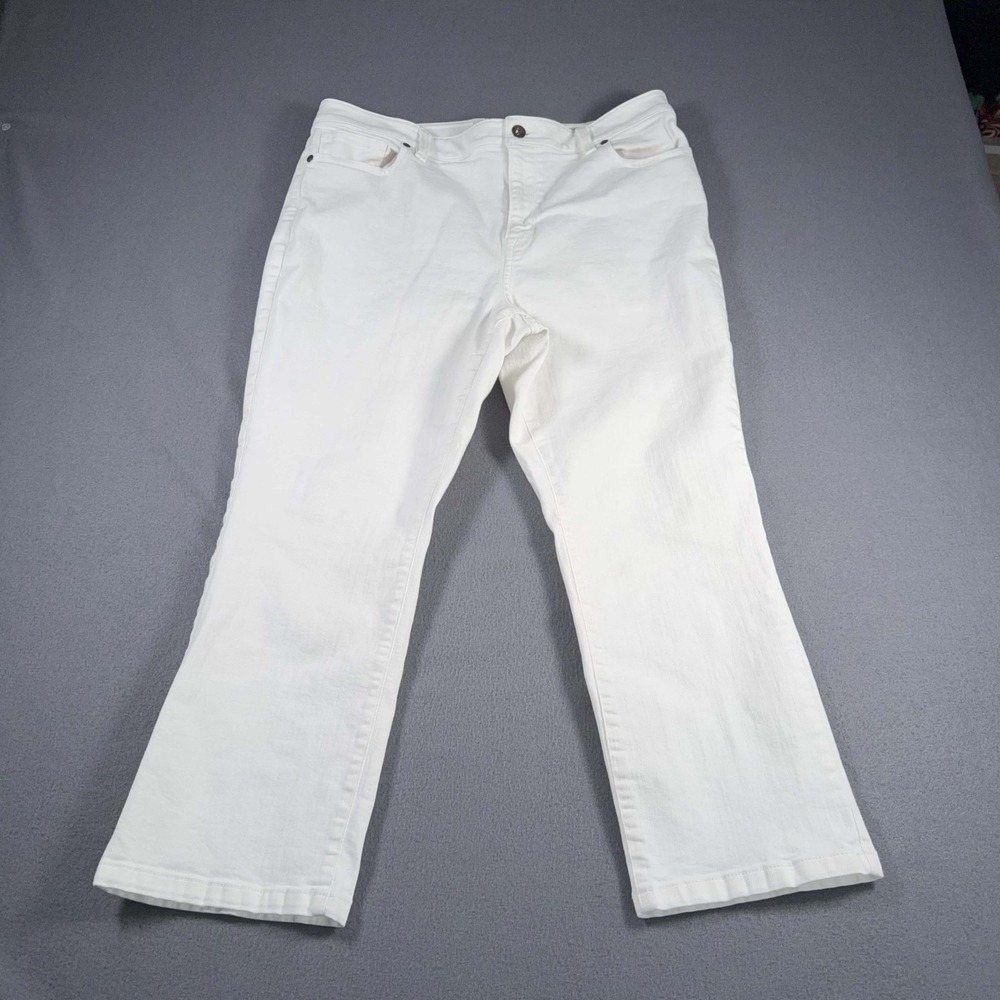 LL Bean White Denim Jeans - Womens Size 16P - Straight Leg - Great Condition!